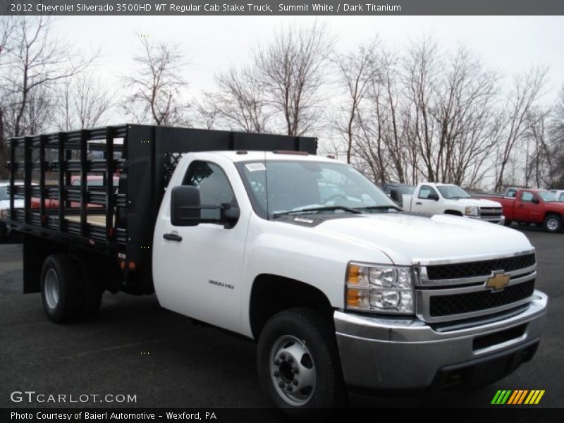 Summit White / Dark Titanium 2012 Chevrolet Silverado 3500HD WT Regular Cab Stake Truck