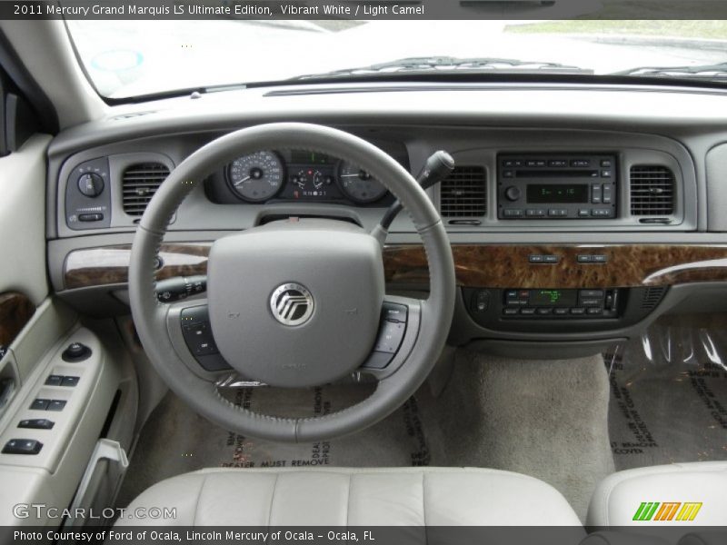Vibrant White / Light Camel 2011 Mercury Grand Marquis LS Ultimate Edition