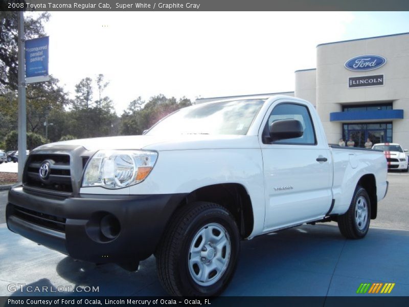 Super White / Graphite Gray 2008 Toyota Tacoma Regular Cab