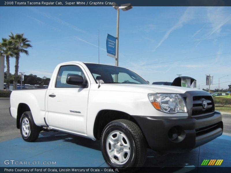 Super White / Graphite Gray 2008 Toyota Tacoma Regular Cab