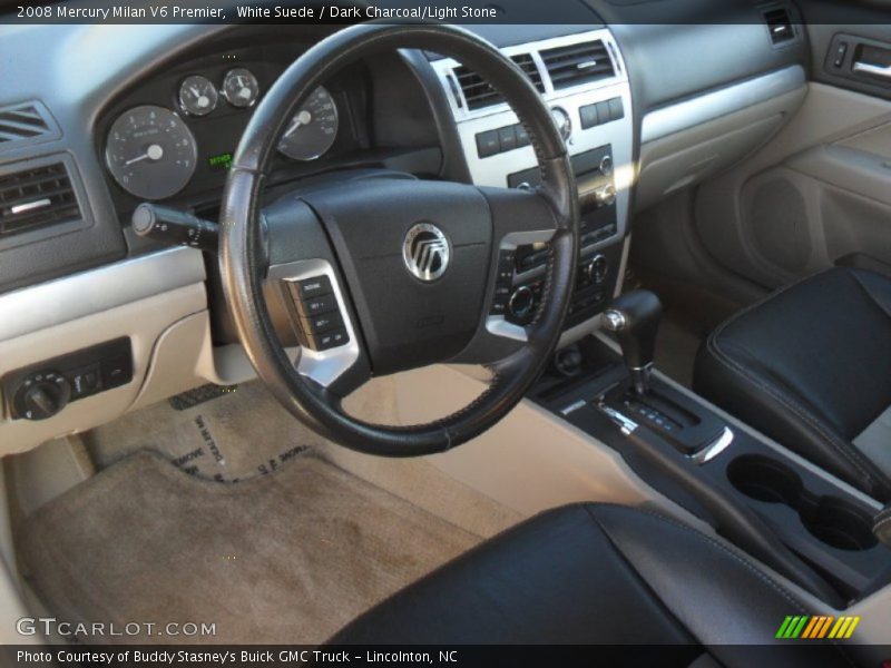 White Suede / Dark Charcoal/Light Stone 2008 Mercury Milan V6 Premier