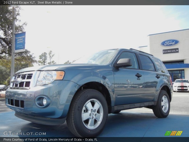 Steel Blue Metallic / Stone 2012 Ford Escape XLT