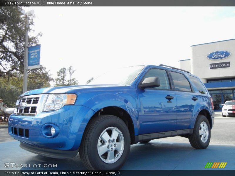 Blue Flame Metallic / Stone 2012 Ford Escape XLT