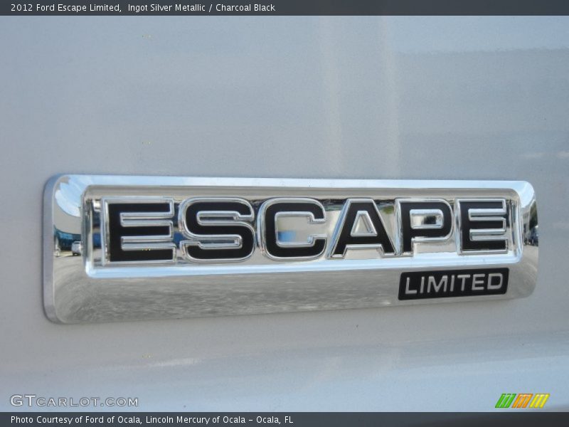Ingot Silver Metallic / Charcoal Black 2012 Ford Escape Limited