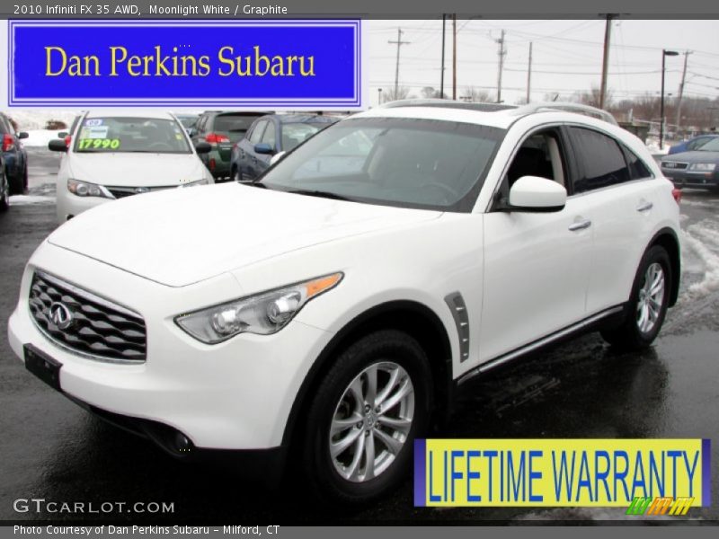Moonlight White / Graphite 2010 Infiniti FX 35 AWD