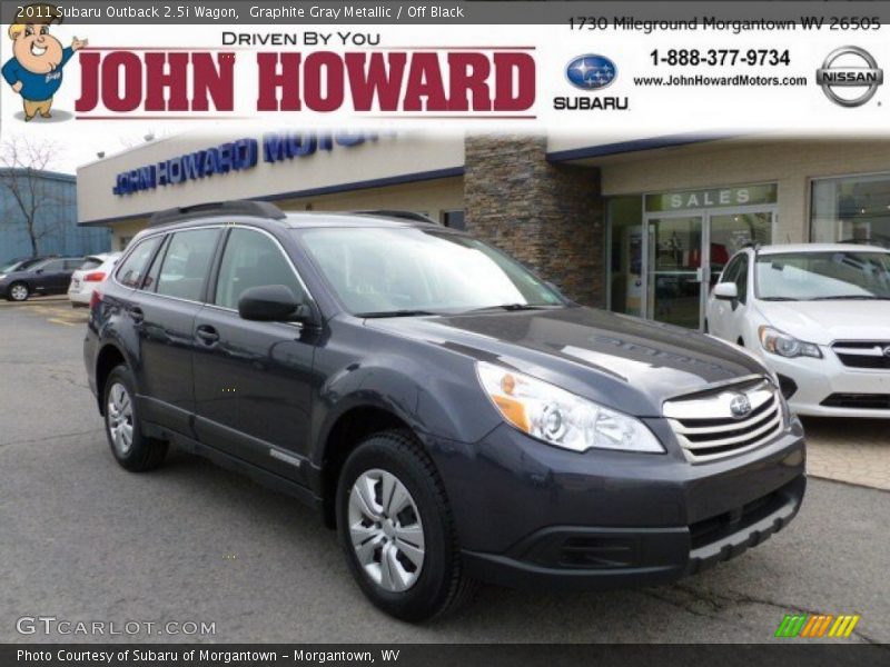 Graphite Gray Metallic / Off Black 2011 Subaru Outback 2.5i Wagon