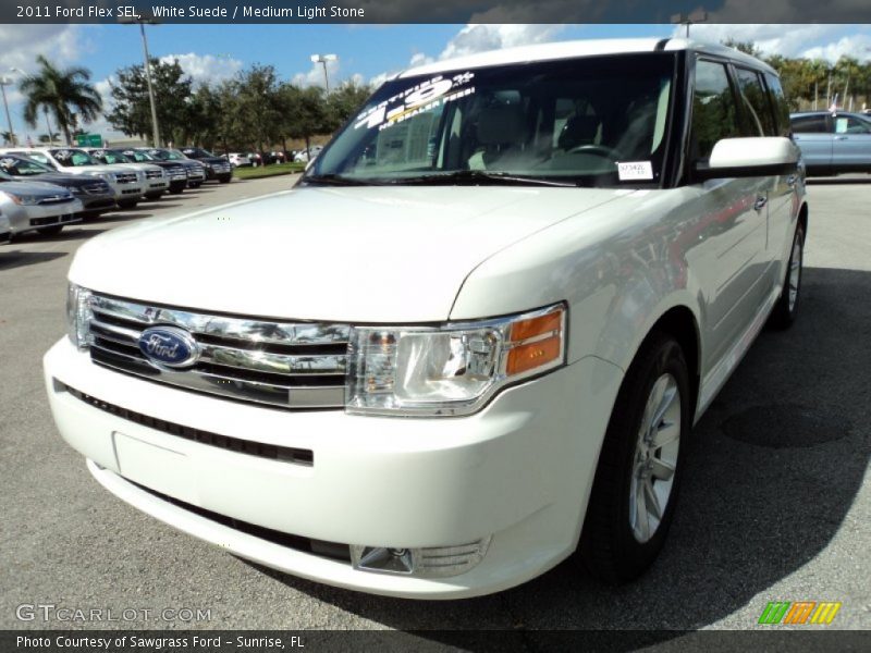 White Suede / Medium Light Stone 2011 Ford Flex SEL