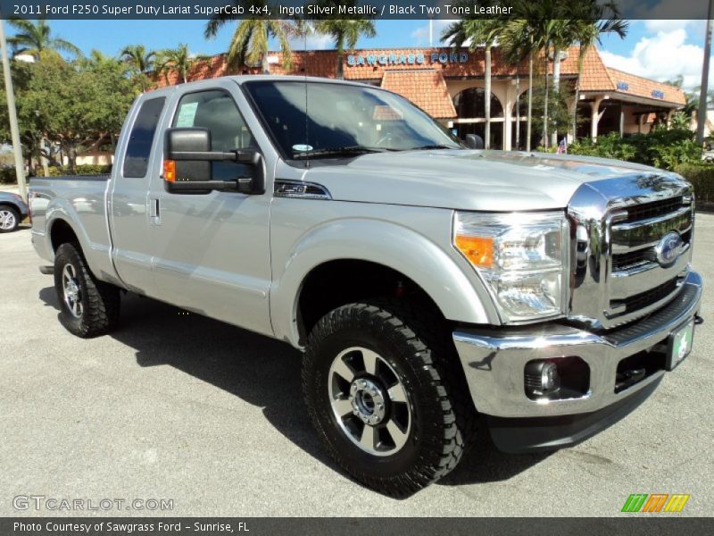 Ingot Silver Metallic / Black Two Tone Leather 2011 Ford F250 Super Duty Lariat SuperCab 4x4