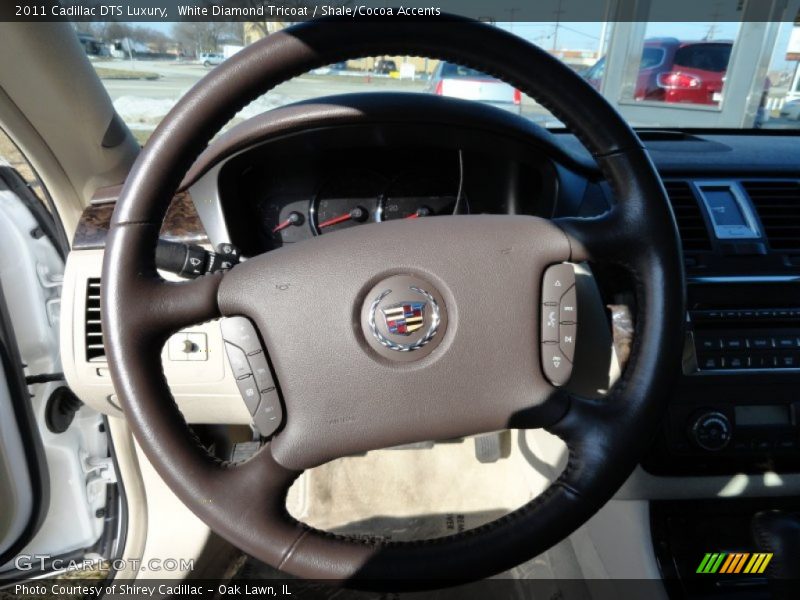 White Diamond Tricoat / Shale/Cocoa Accents 2011 Cadillac DTS Luxury