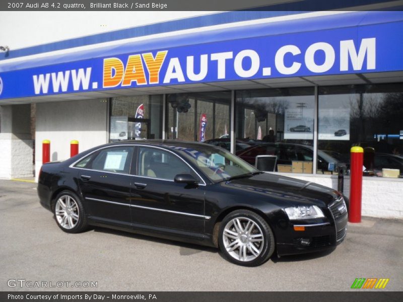 Brilliant Black / Sand Beige 2007 Audi A8 4.2 quattro