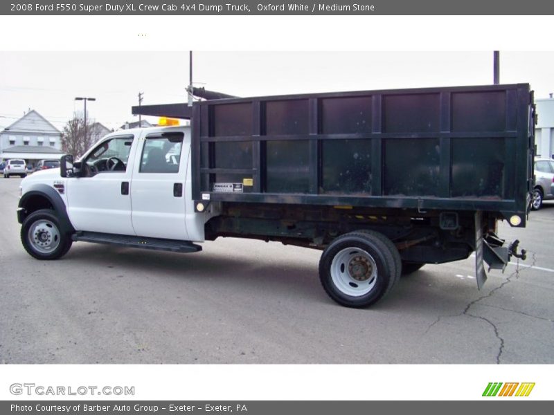 Oxford White / Medium Stone 2008 Ford F550 Super Duty XL Crew Cab 4x4 Dump Truck