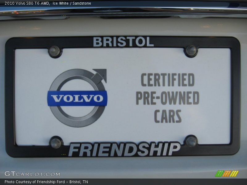 Ice White / Sandstone 2010 Volvo S80 T6 AWD