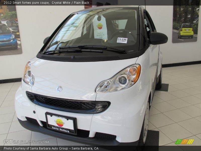 Crystal White / Plain Black 2012 Smart fortwo pure coupe