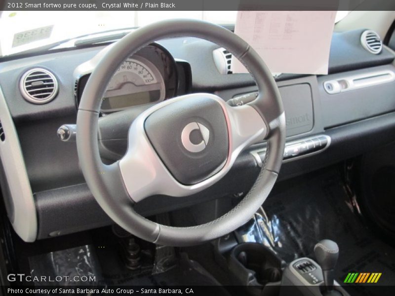 Crystal White / Plain Black 2012 Smart fortwo pure coupe