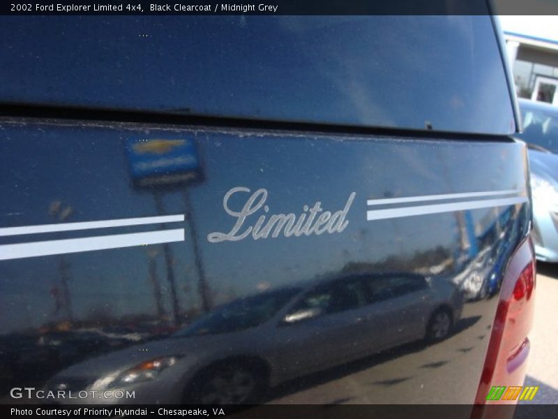 Black Clearcoat / Midnight Grey 2002 Ford Explorer Limited 4x4