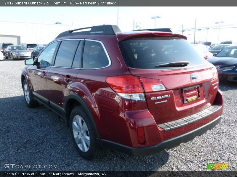 Ruby Red Pearl / Off Black 2012 Subaru Outback 2.5i Premium