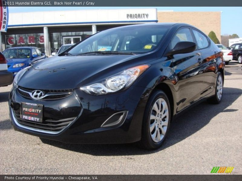 Black Noir Pearl / Gray 2011 Hyundai Elantra GLS