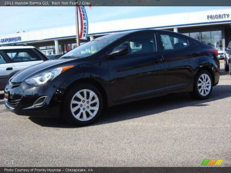 Black Noir Pearl / Gray 2011 Hyundai Elantra GLS