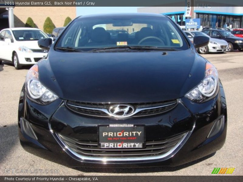 Black Noir Pearl / Gray 2011 Hyundai Elantra GLS