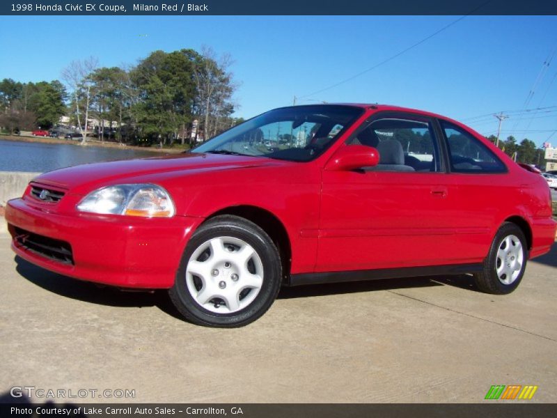 Milano Red / Black 1998 Honda Civic EX Coupe