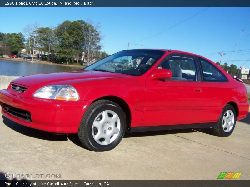 Milano Red / Black 1998 Honda Civic EX Coupe