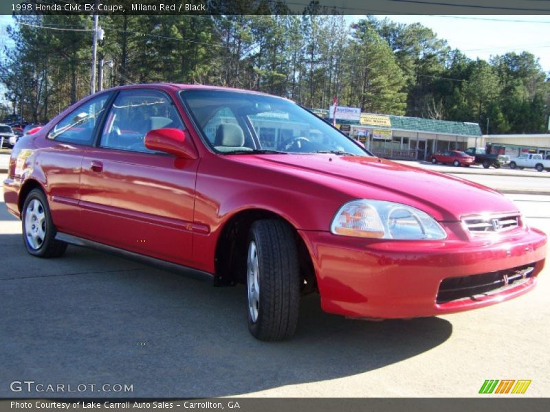 Milano Red / Black 1998 Honda Civic EX Coupe