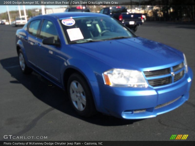 Marathon Blue Pearl / Dark Slate Gray/Light Slate Gray 2008 Dodge Avenger SE