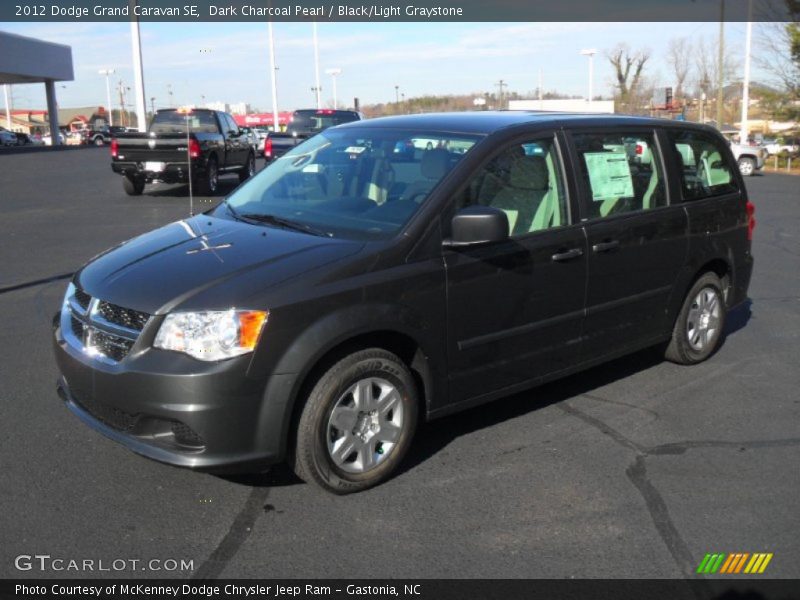 Dark Charcoal Pearl / Black/Light Graystone 2012 Dodge Grand Caravan SE