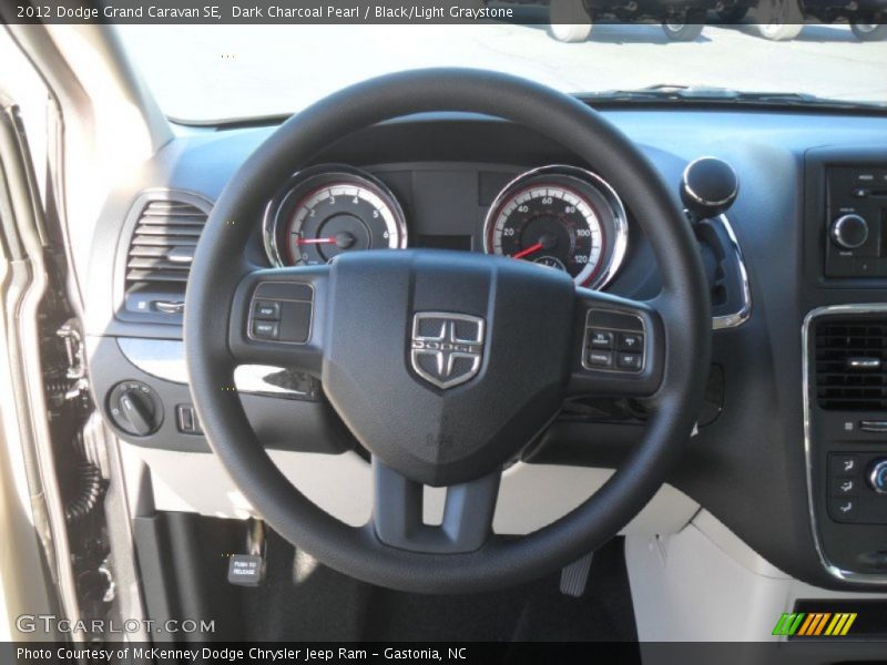 Dark Charcoal Pearl / Black/Light Graystone 2012 Dodge Grand Caravan SE