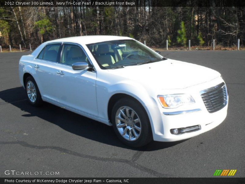 Ivory Tri-Coat Pearl / Black/Light Frost Beige 2012 Chrysler 300 Limited