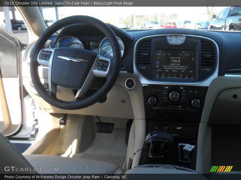 Ivory Tri-Coat Pearl / Black/Light Frost Beige 2012 Chrysler 300 Limited