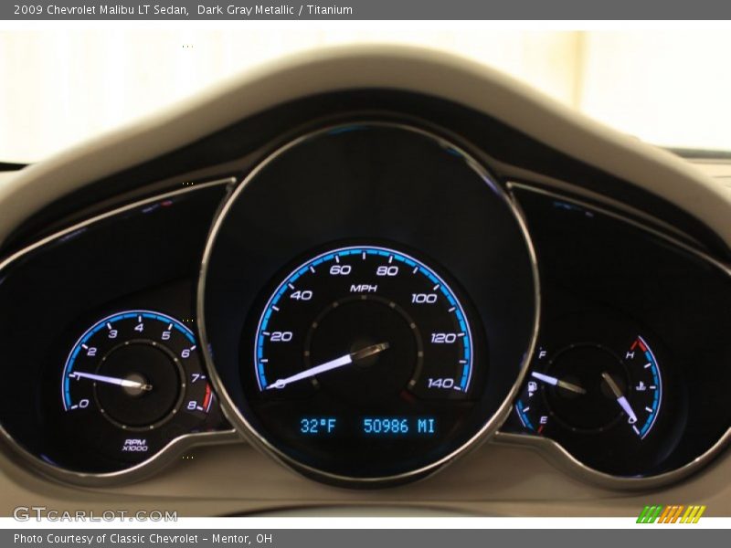 Dark Gray Metallic / Titanium 2009 Chevrolet Malibu LT Sedan