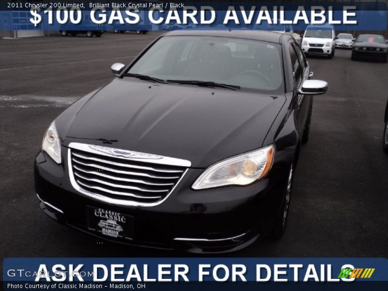 Brilliant Black Crystal Pearl / Black 2011 Chrysler 200 Limited