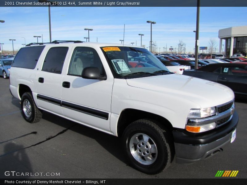 Summit White / Light Gray/Neutral 2001 Chevrolet Suburban 1500 LS 4x4