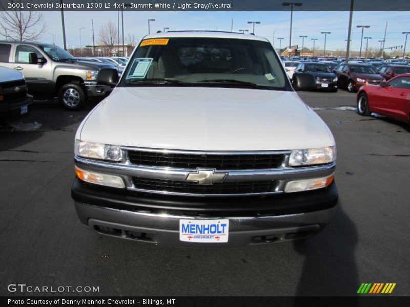 Summit White / Light Gray/Neutral 2001 Chevrolet Suburban 1500 LS 4x4