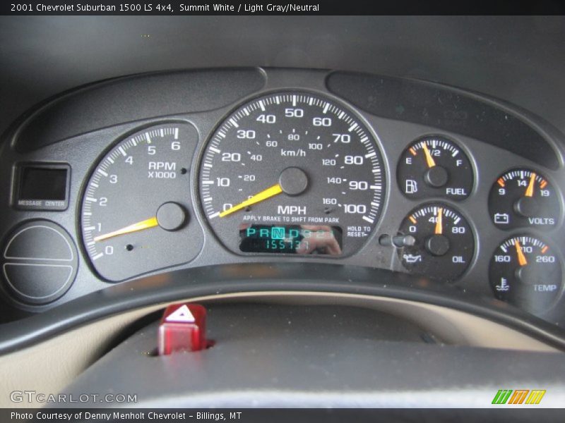 Summit White / Light Gray/Neutral 2001 Chevrolet Suburban 1500 LS 4x4