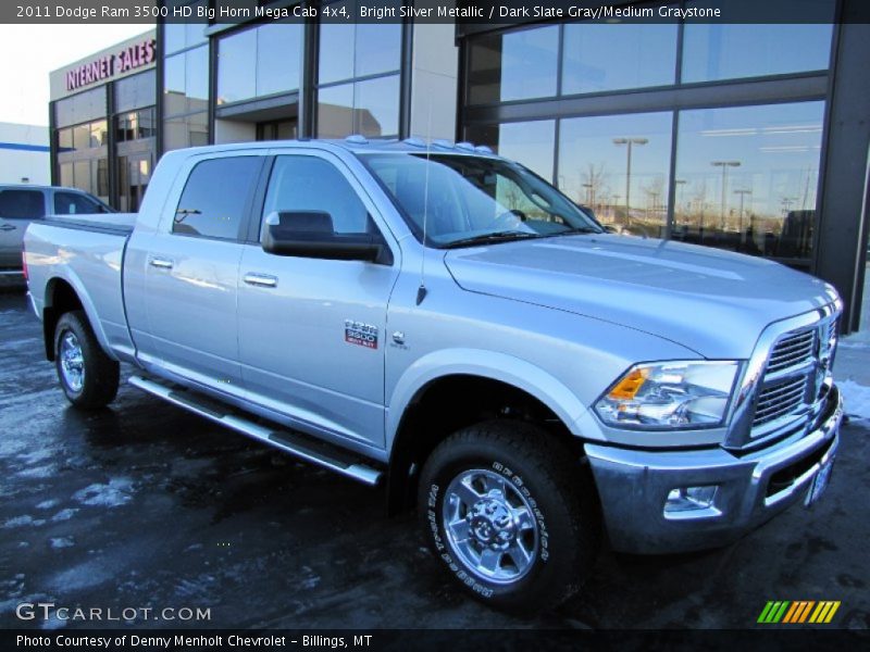 Bright Silver Metallic / Dark Slate Gray/Medium Graystone 2011 Dodge Ram 3500 HD Big Horn Mega Cab 4x4