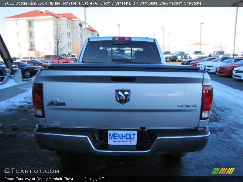 Bright Silver Metallic / Dark Slate Gray/Medium Graystone 2011 Dodge Ram 3500 HD Big Horn Mega Cab 4x4