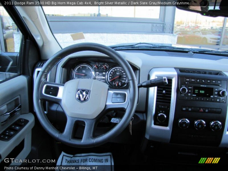 Bright Silver Metallic / Dark Slate Gray/Medium Graystone 2011 Dodge Ram 3500 HD Big Horn Mega Cab 4x4