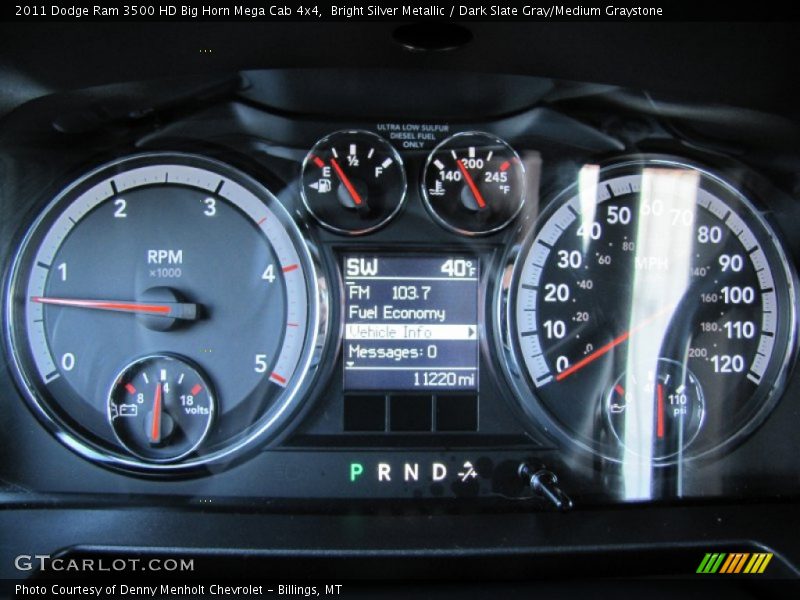 Bright Silver Metallic / Dark Slate Gray/Medium Graystone 2011 Dodge Ram 3500 HD Big Horn Mega Cab 4x4