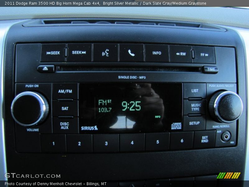 Bright Silver Metallic / Dark Slate Gray/Medium Graystone 2011 Dodge Ram 3500 HD Big Horn Mega Cab 4x4