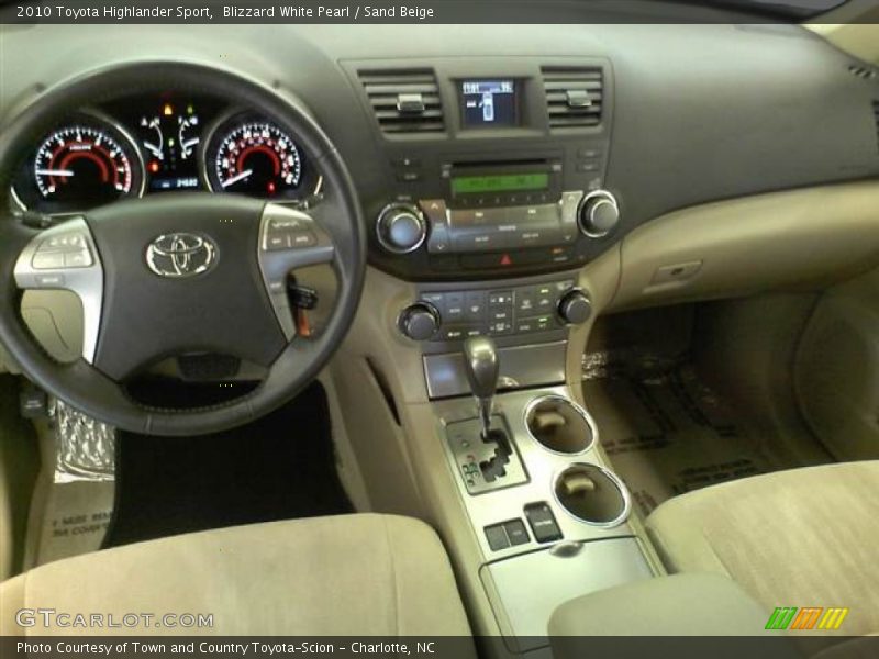 Blizzard White Pearl / Sand Beige 2010 Toyota Highlander Sport