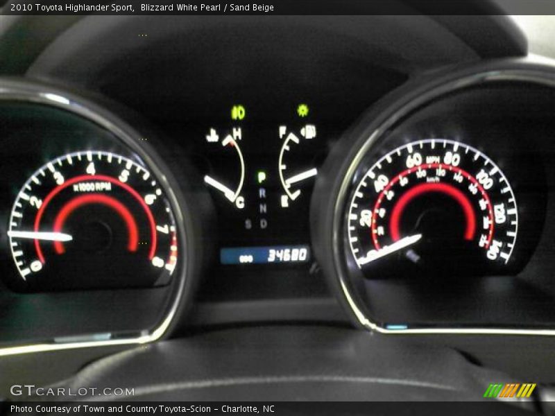 Blizzard White Pearl / Sand Beige 2010 Toyota Highlander Sport