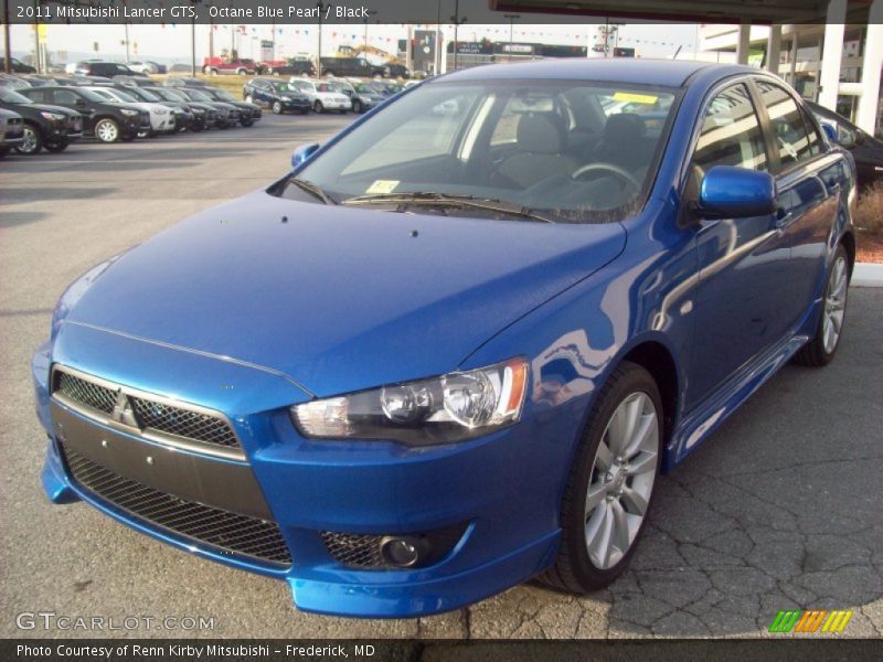 Octane Blue Pearl / Black 2011 Mitsubishi Lancer GTS