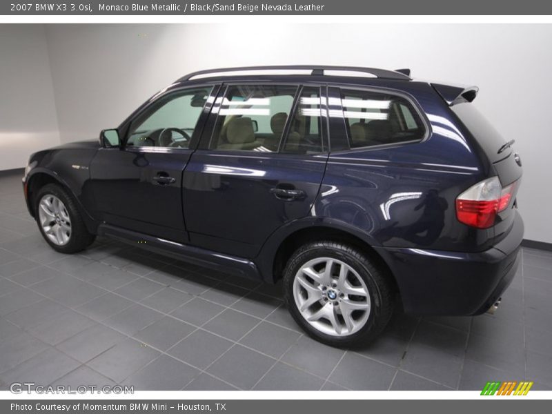 Monaco Blue Metallic / Black/Sand Beige Nevada Leather 2007 BMW X3 3.0si