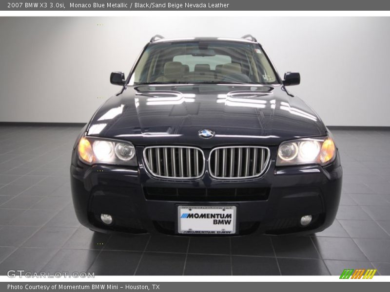 Monaco Blue Metallic / Black/Sand Beige Nevada Leather 2007 BMW X3 3.0si