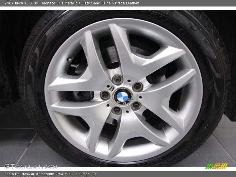 Monaco Blue Metallic / Black/Sand Beige Nevada Leather 2007 BMW X3 3.0si