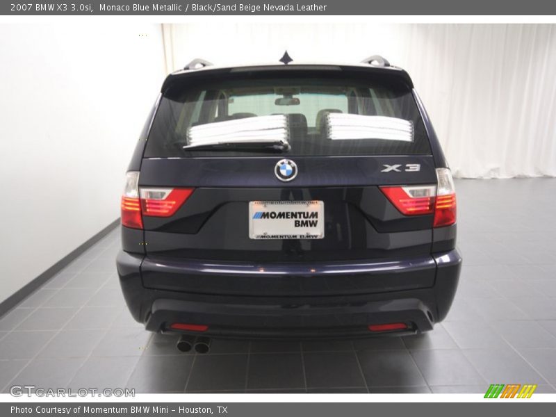 Monaco Blue Metallic / Black/Sand Beige Nevada Leather 2007 BMW X3 3.0si