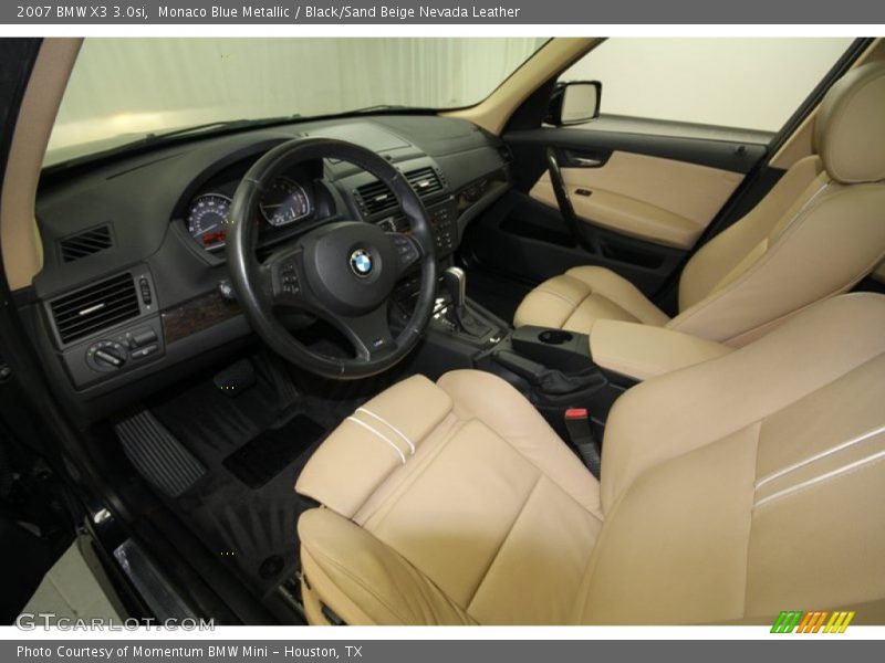 Monaco Blue Metallic / Black/Sand Beige Nevada Leather 2007 BMW X3 3.0si