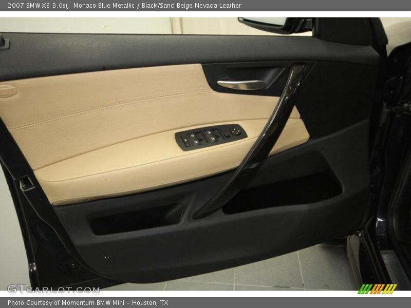 Monaco Blue Metallic / Black/Sand Beige Nevada Leather 2007 BMW X3 3.0si